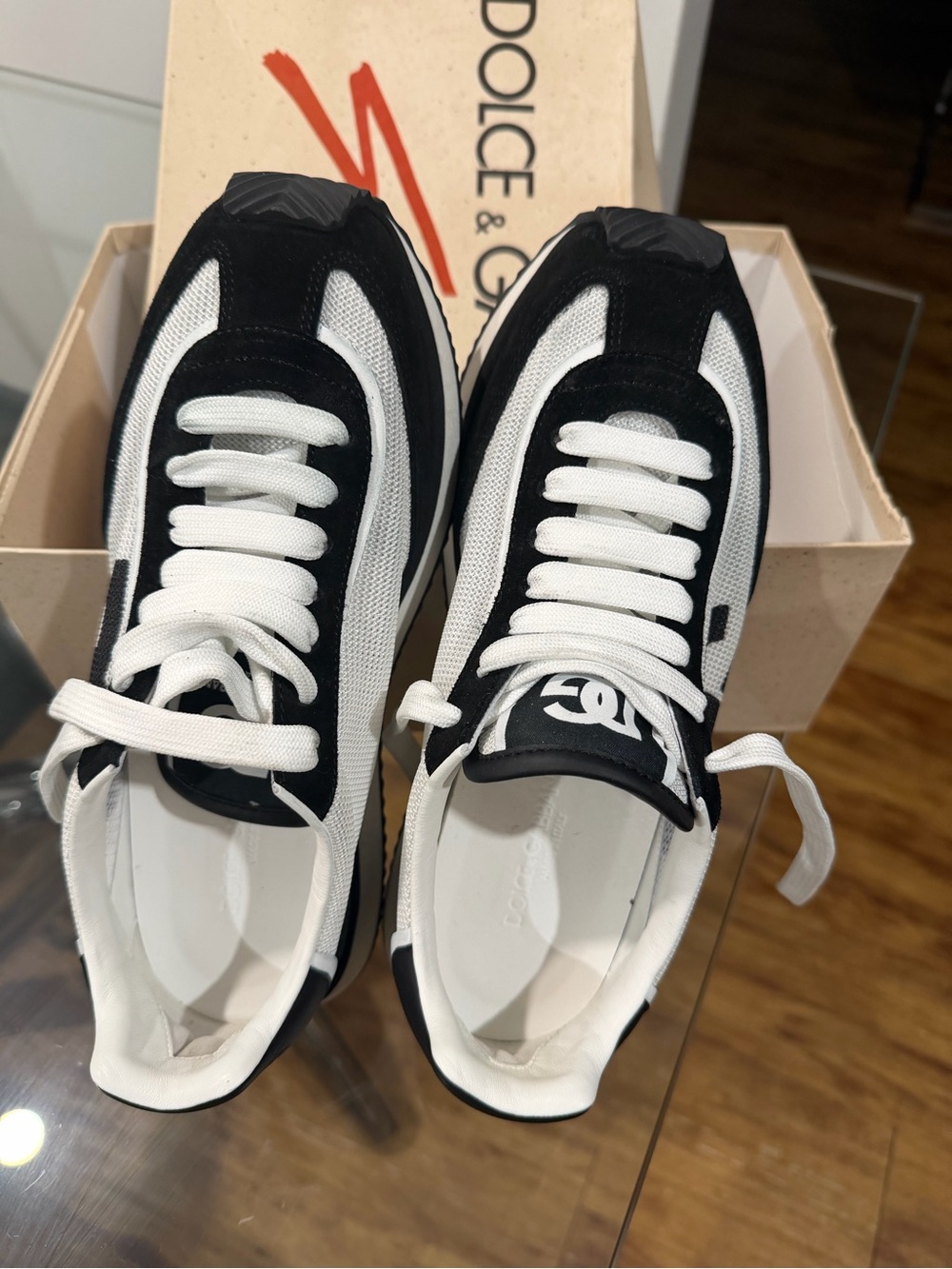 Dolce & Gabbana Black and White Men’s Low-Top Sneakers